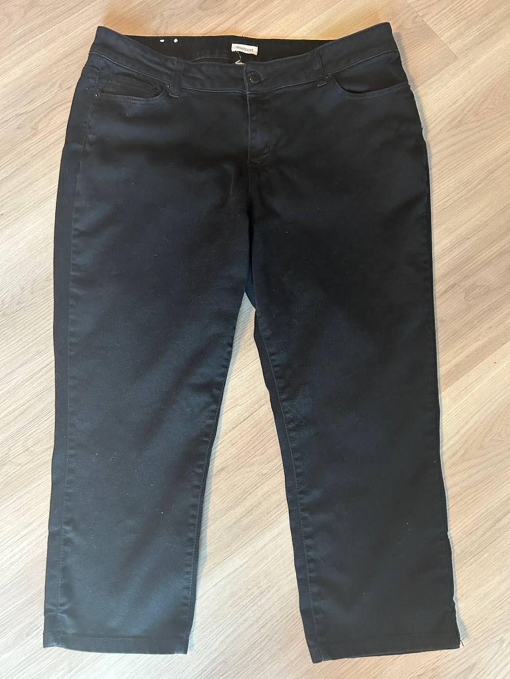 Westport Straight-Leg Denim Jeans XL Black Crop Capri Classic Casual